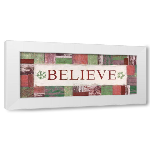Believe White Modern Wood Framed Art Print by Tava Studios