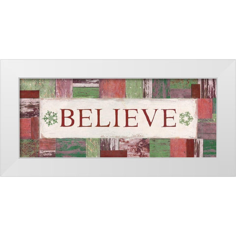 Believe White Modern Wood Framed Art Print by Tava Studios