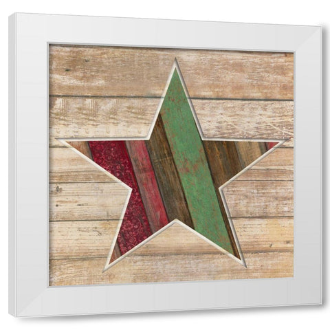 Holiday Star White Modern Wood Framed Art Print by Tava Studios