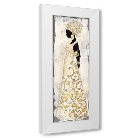 Saharan Grace White Modern Wood Framed Art Print by Tava Studios