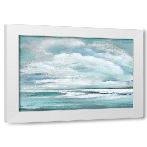 Billowing Clouds White Modern Wood Framed Art Print by Tava Studios