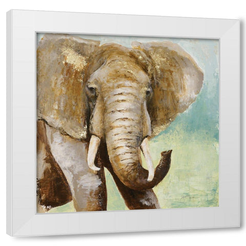 Painterly White Modern Wood Framed Art Print by Tava Studios