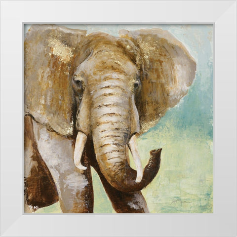 Painterly White Modern Wood Framed Art Print by Tava Studios
