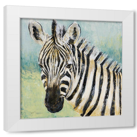 Painterly Zebra White Modern Wood Framed Art Print by Tava Studios