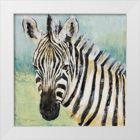 Painterly Zebra White Modern Wood Framed Art Print by Tava Studios