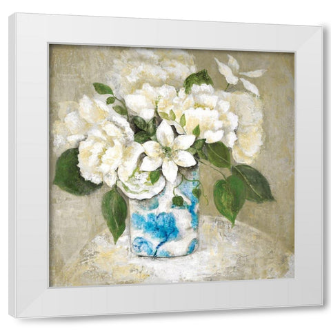 Doux Et Blanc White Modern Wood Framed Art Print by Tava Studios