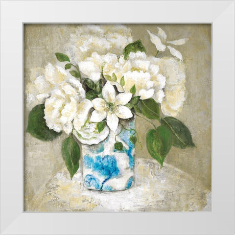 Doux Et Blanc White Modern Wood Framed Art Print by Tava Studios