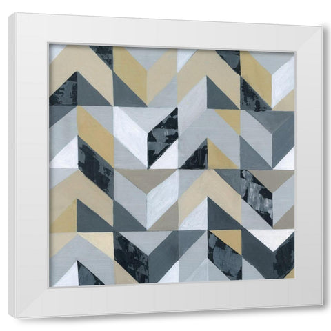 Geometric I White Modern Wood Framed Art Print by Tava Studios