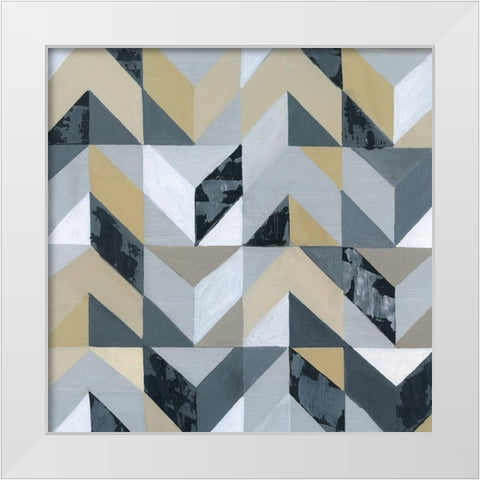 Geometric I White Modern Wood Framed Art Print by Tava Studios