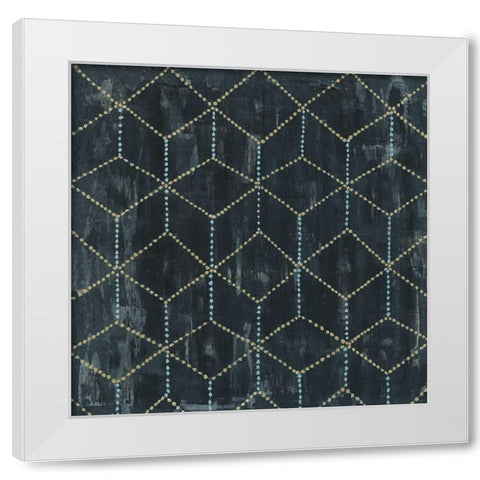 Geometric V White Modern Wood Framed Art Print by Tava Studios