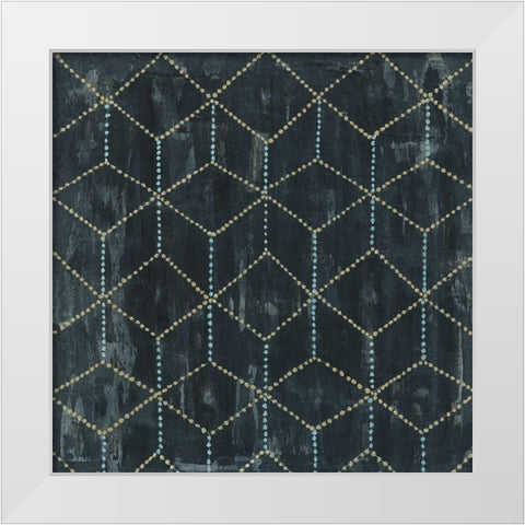 Geometric V White Modern Wood Framed Art Print by Tava Studios