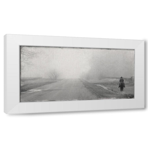 Riding Fence White Modern Wood Framed Art Print by Robinson, Carol