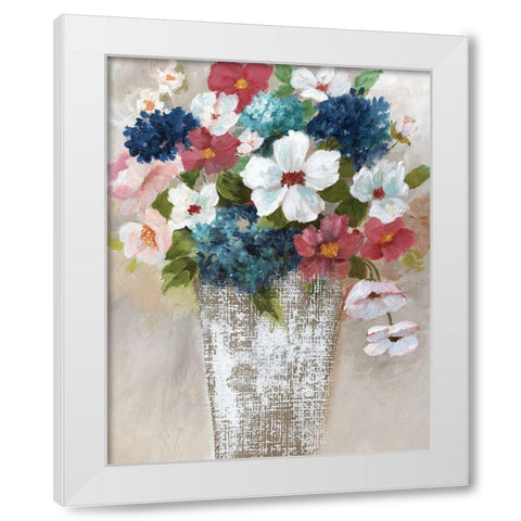 Linen Bouquet I White Modern Wood Framed Art Print by Nan