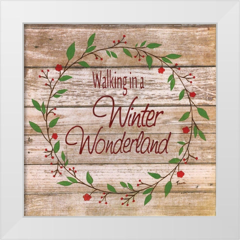 Winter White Modern Wood Framed Art Print by Tava Studios