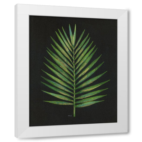 Midnight Palm White Modern Wood Framed Art Print by Tava Studios