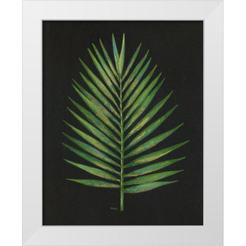 Midnight Palm White Modern Wood Framed Art Print by Tava Studios
