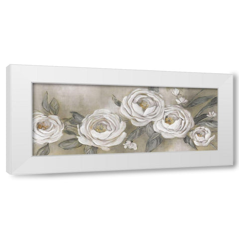 Cottage Roses White Modern Wood Framed Art Print by Robinson, Carol