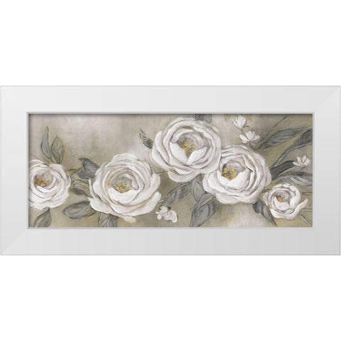 Cottage Roses White Modern Wood Framed Art Print by Robinson, Carol