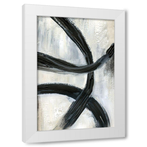 Abstract Rings II White Modern Wood Framed Art Print by Nan