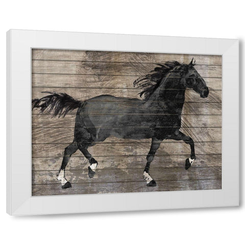Barnwood Horse White Modern Wood Framed Art Print by Knutsen, Conrad