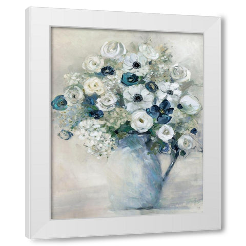 Anemone and Blue White Modern Wood Framed Art Print by Swatland, Sally