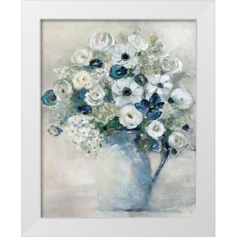 Anemone and Blue White Modern Wood Framed Art Print by Swatland, Sally