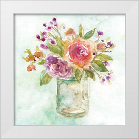 Summer Roses White Modern Wood Framed Art Print by Robinson, Carol
