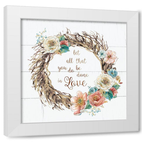 Done In Love White Modern Wood Framed Art Print by Robinson, Carol