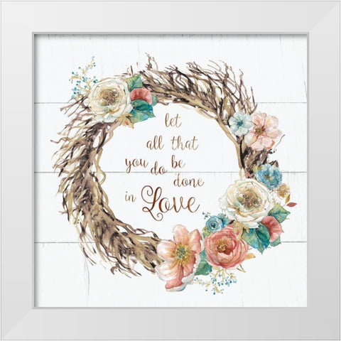 Done In Love White Modern Wood Framed Art Print by Robinson, Carol