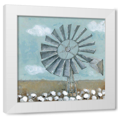 Mill Creek Farm Windmill White Modern Wood Framed Art Print by Tava Studios