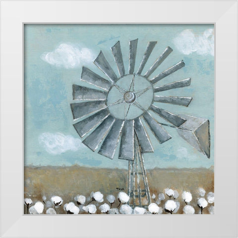 Mill Creek Farm Windmill White Modern Wood Framed Art Print by Tava Studios