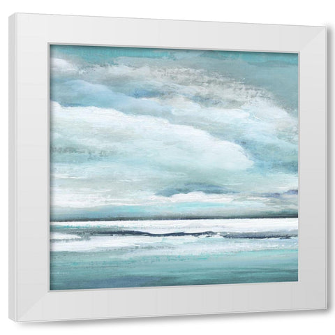 Billowing Clouds White Modern Wood Framed Art Print by Tava Studios