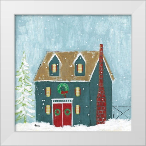 Ready For Christmas White Modern Wood Framed Art Print by Tava Studios