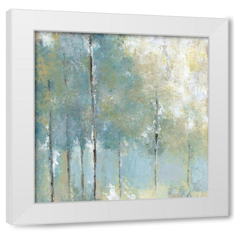 Whispering Light White Modern Wood Framed Art Print by Tava Studios