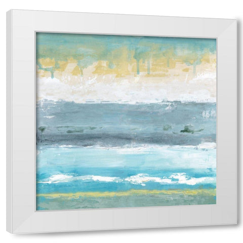 Ocean Tides White Modern Wood Framed Art Print by Tava Studios