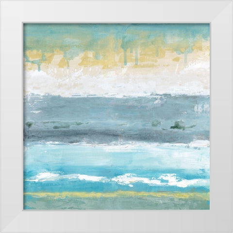 Ocean Tides White Modern Wood Framed Art Print by Tava Studios