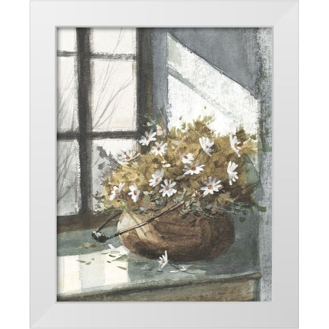 Daisies In White Modern Wood Framed Art Print by Bjorkland, George