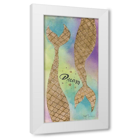 Mermaid Dream White Modern Wood Framed Art Print by Tava Studios