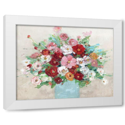 Confetti Flowers White Modern Wood Framed Art Print by Swatland, Sally