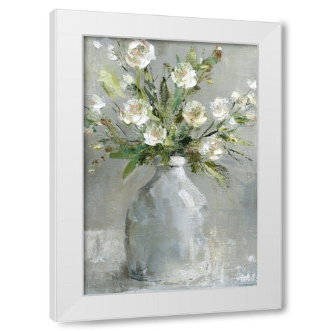 Country Bouquet White Modern Wood Framed Art Print by Robinson, Carol