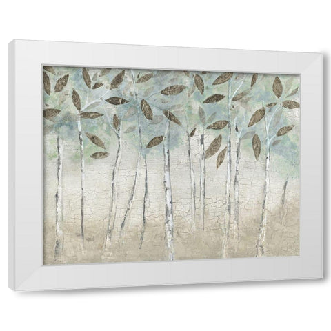 Rain Soft Woods White Modern Wood Framed Art Print by Tava Studios