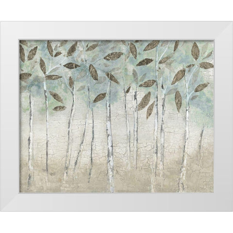 Rain Soft Woods White Modern Wood Framed Art Print by Tava Studios