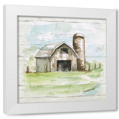 Weathered Barn White Modern Wood Framed Art Print by Nan