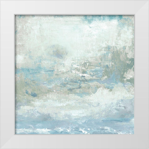 Cloudscape White Modern Wood Framed Art Print by Tava Studios