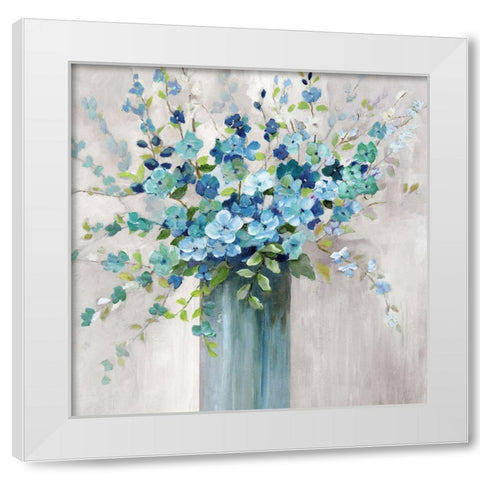 Sea Isle Wildflowers White Modern Wood Framed Art Print by Nan