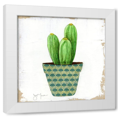 Boho Cacti II White Modern Wood Framed Art Print by Tava Studios