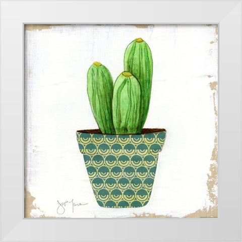 Boho Cacti II White Modern Wood Framed Art Print by Tava Studios