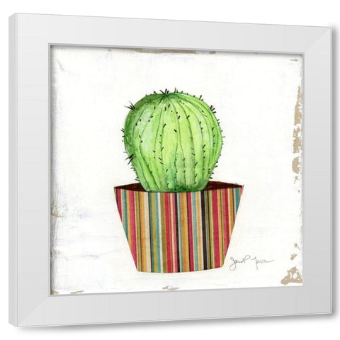 Boho Cacti III White Modern Wood Framed Art Print by Tava Studios