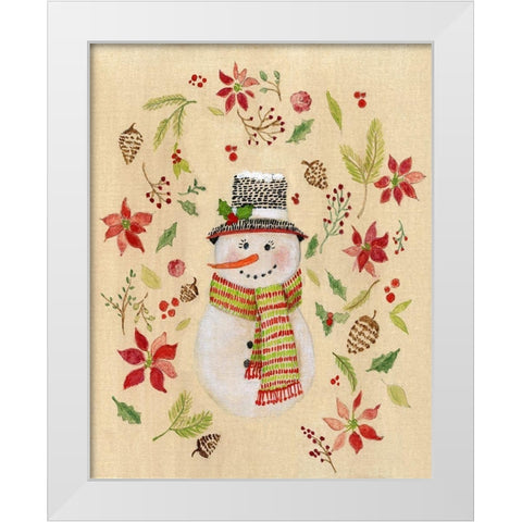 Holly Days Snowlady White Modern Wood Framed Art Print by Tava Studios