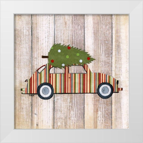 Classic Auto White Modern Wood Framed Art Print by Tava Studios